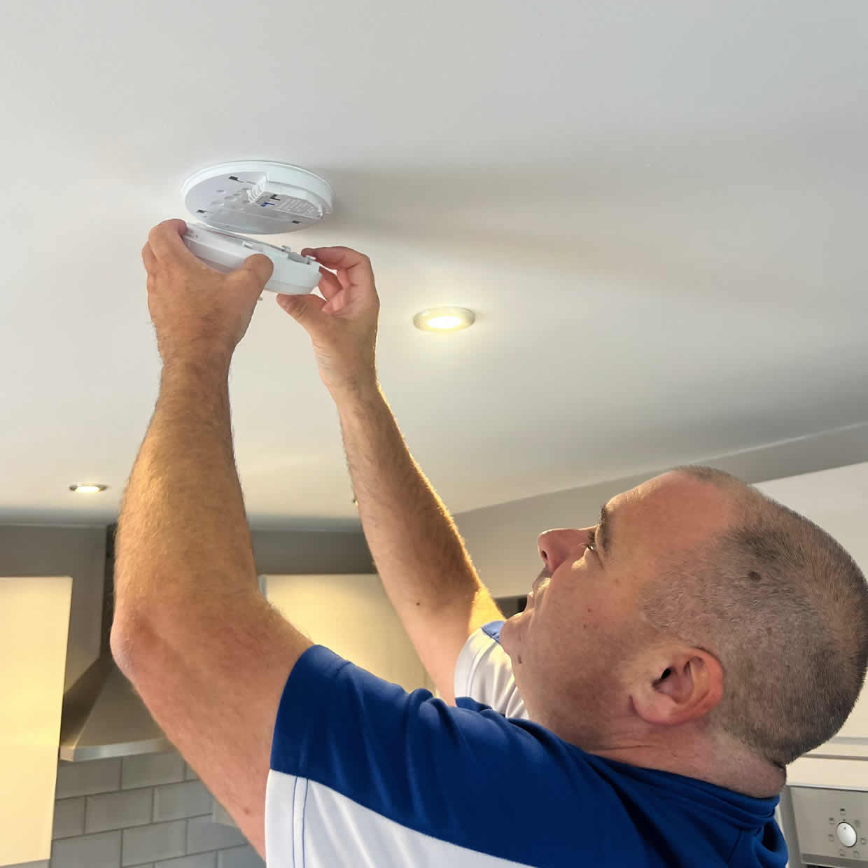 Smoke alarm providing fire safety protection in a Telford home